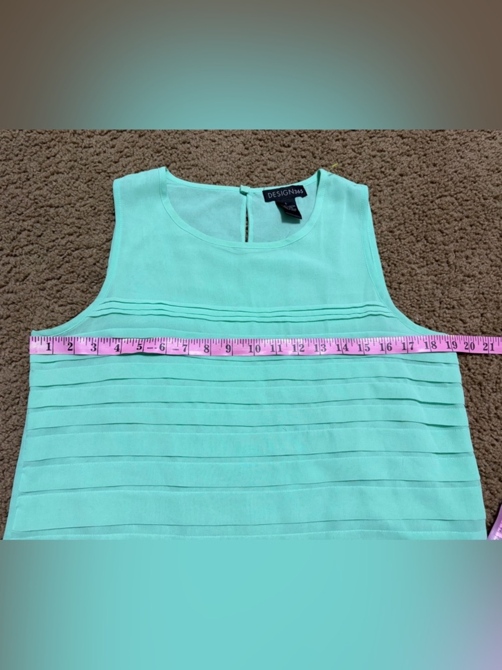 Layered Pintuck Sleeveless blouse - Mint Size Large - Picture 4 of 8